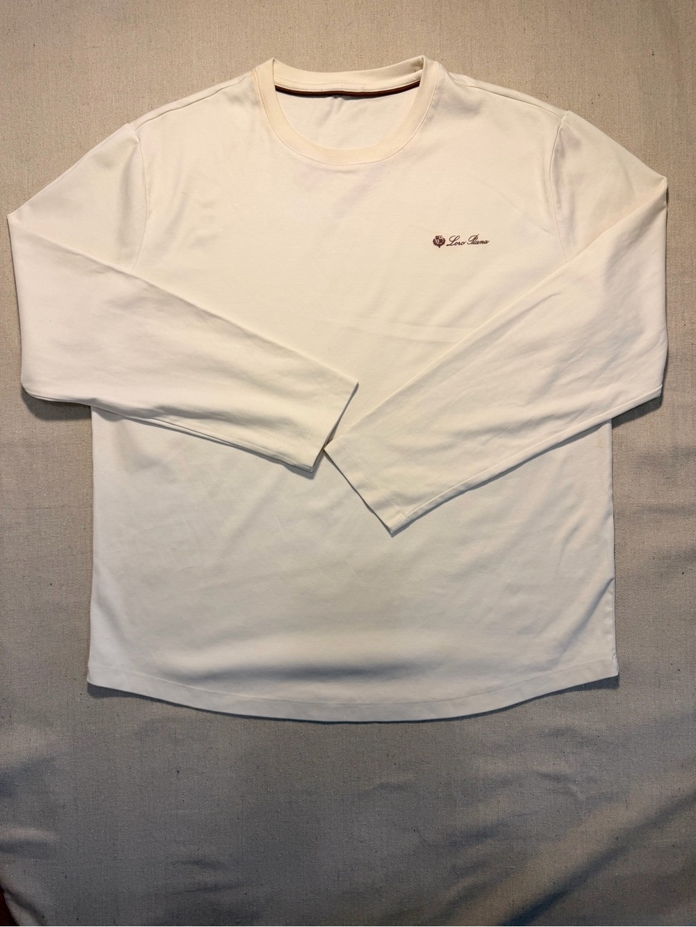 Loro Piana long sleeve shirt Sz 3XL cream brown